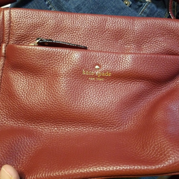 kate spade Handbags - Kate Spade Red Soft Pebbled Leather Handbag/Crossb